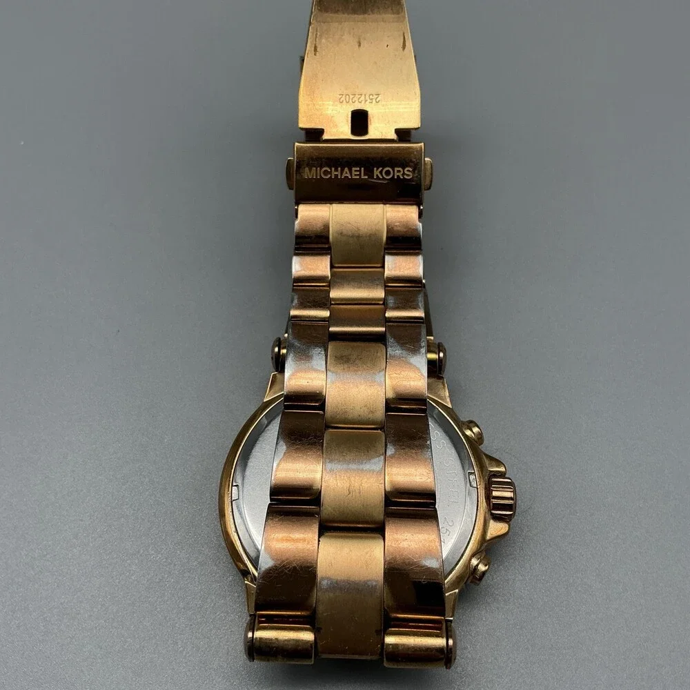 Michael Kors MK-5412 Womens Watch 41mm Crystal Bezel Chronograph New Battery 7